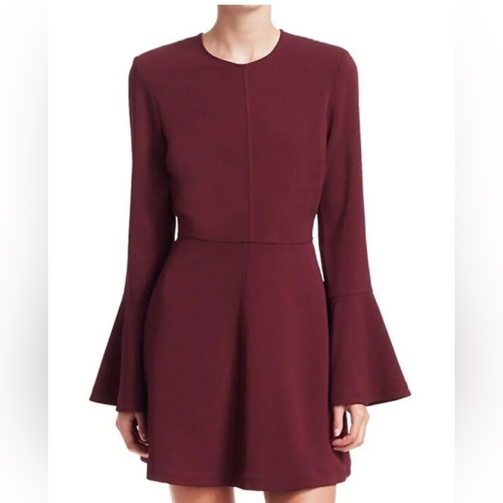 A.L.C. Trixie Bell Long Sleeve Mini Dress Sangria Burgundy